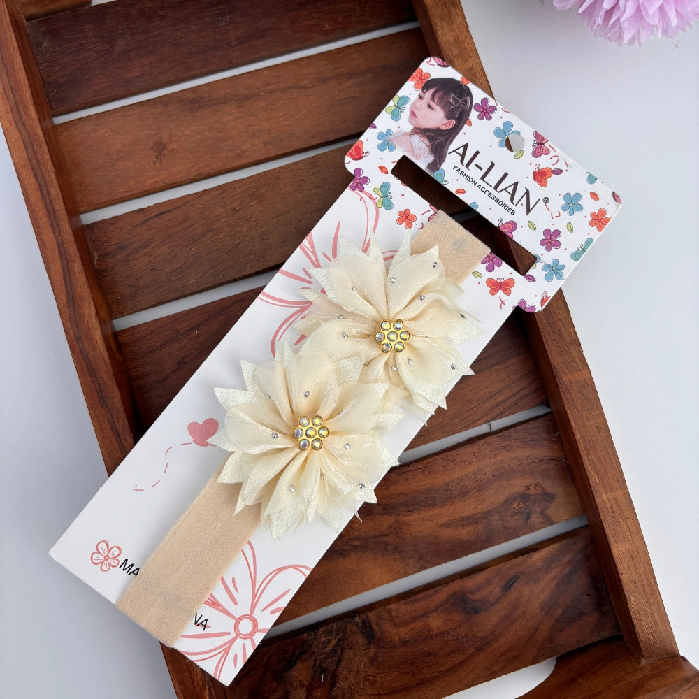 Sharp Edge Double Flower Newborn Headband