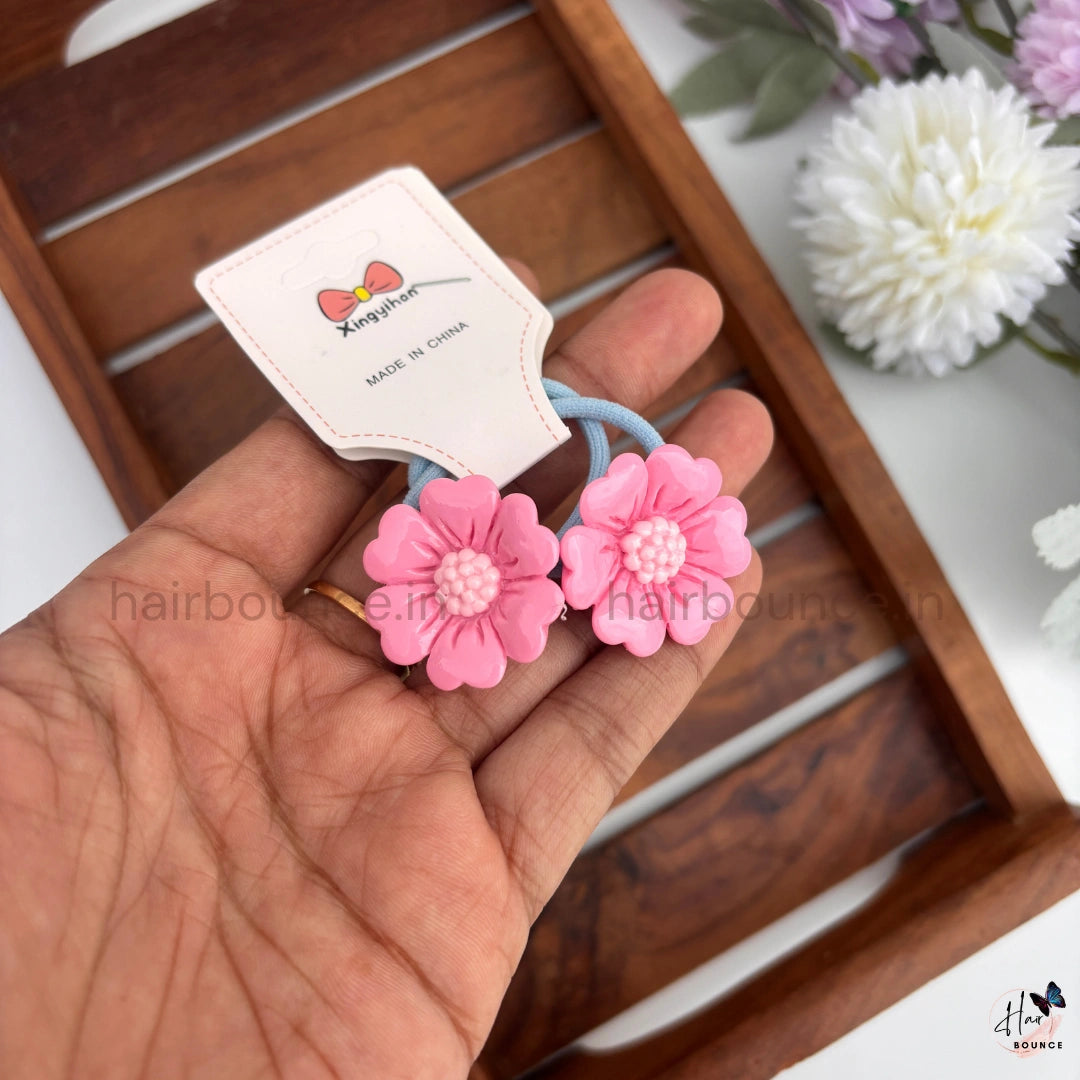 Cute Daisy Flower Hair Ties for Girls – Pack of 2