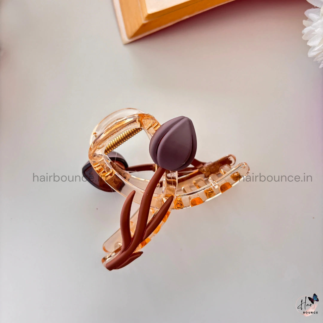 Nude Shade Tulip Twist Hair Claw - Large