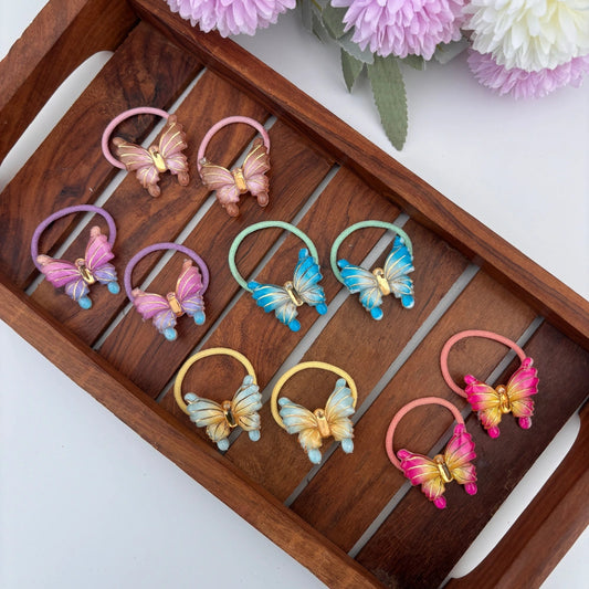 Beaded Glow Butterfly Rubber Bands