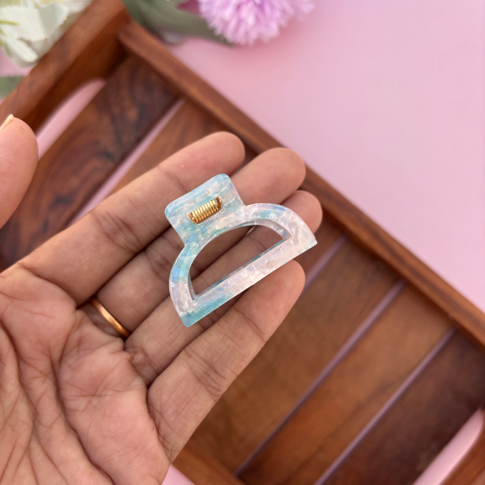 Marble Finish Hair Claw - Medium