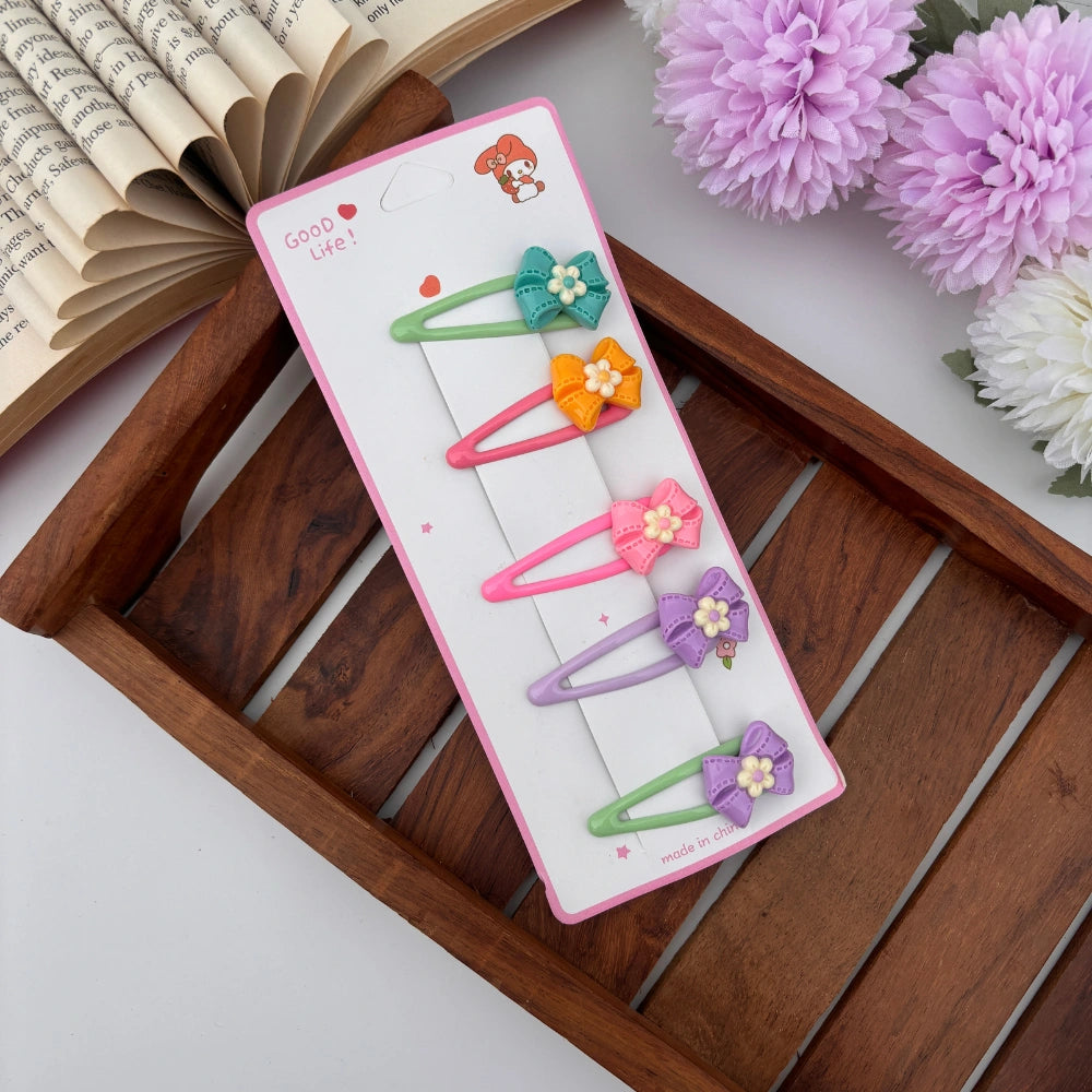 Colourful Bow Flower Tic Tac - Set of 5 / Assorted Colours