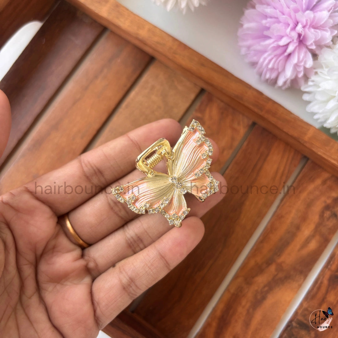 Celestial Glow Butterfly Metal Hair Claw – Medium