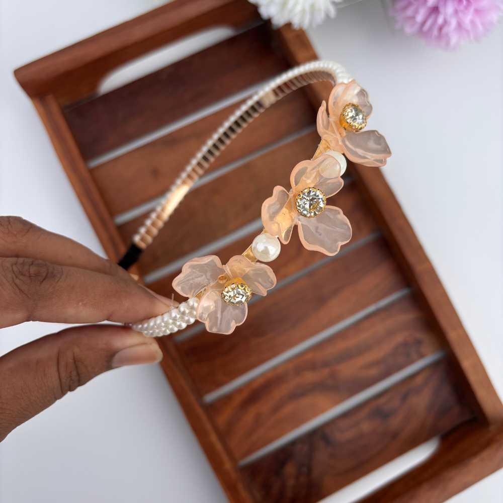 Crystal Bloom Pearl Hairband