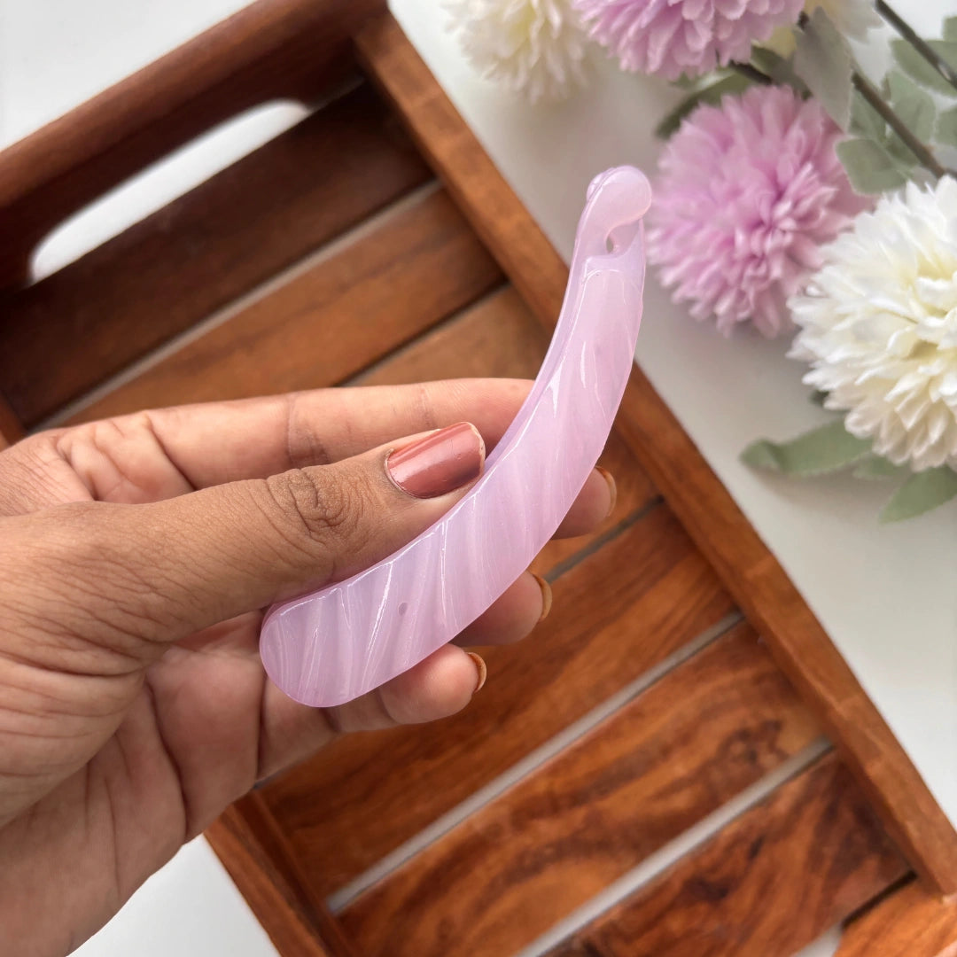 Pastel Swirl Curve Banana Clip - Medium
