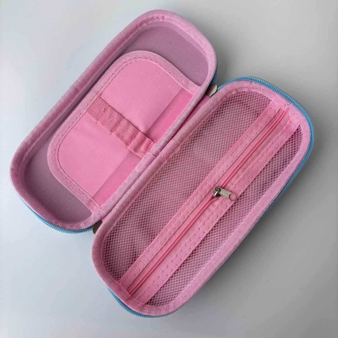Cartoon Hard Case Pencil Pouch with Built-in Calculator