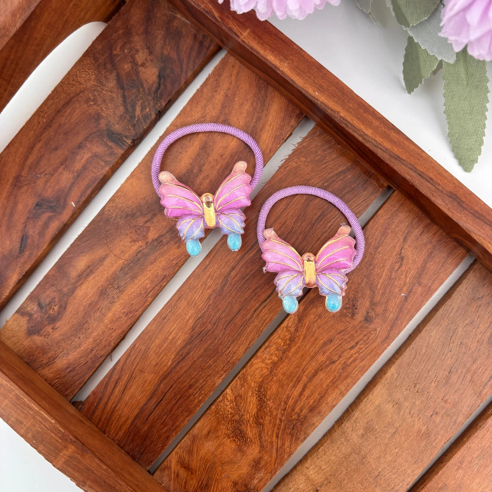 Beaded Glow Butterfly Rubber Bands
