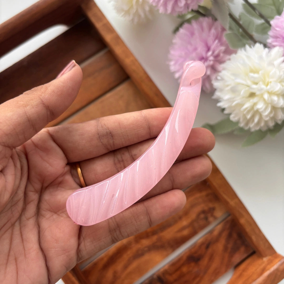 Pastel Swirl Curve Banana Clip - Medium