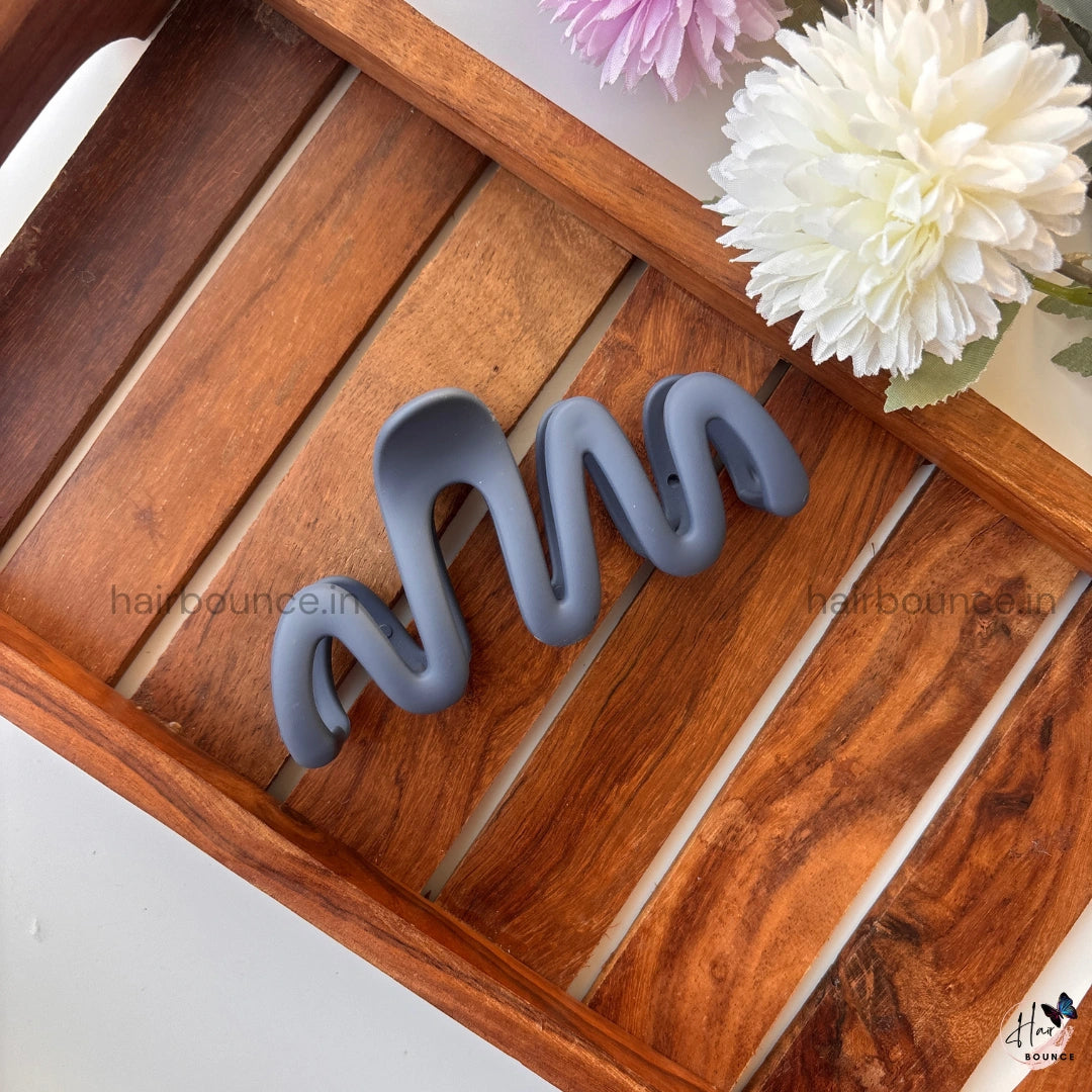 Colourful Zig Zag Smooth Matte Finish Hair Claw - Large