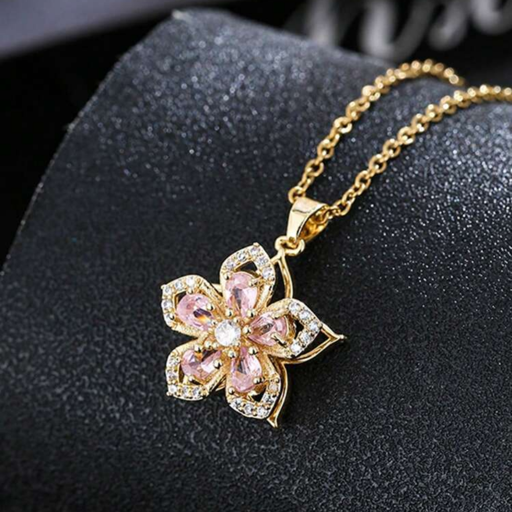 Flower Rotating Pendant - Pink