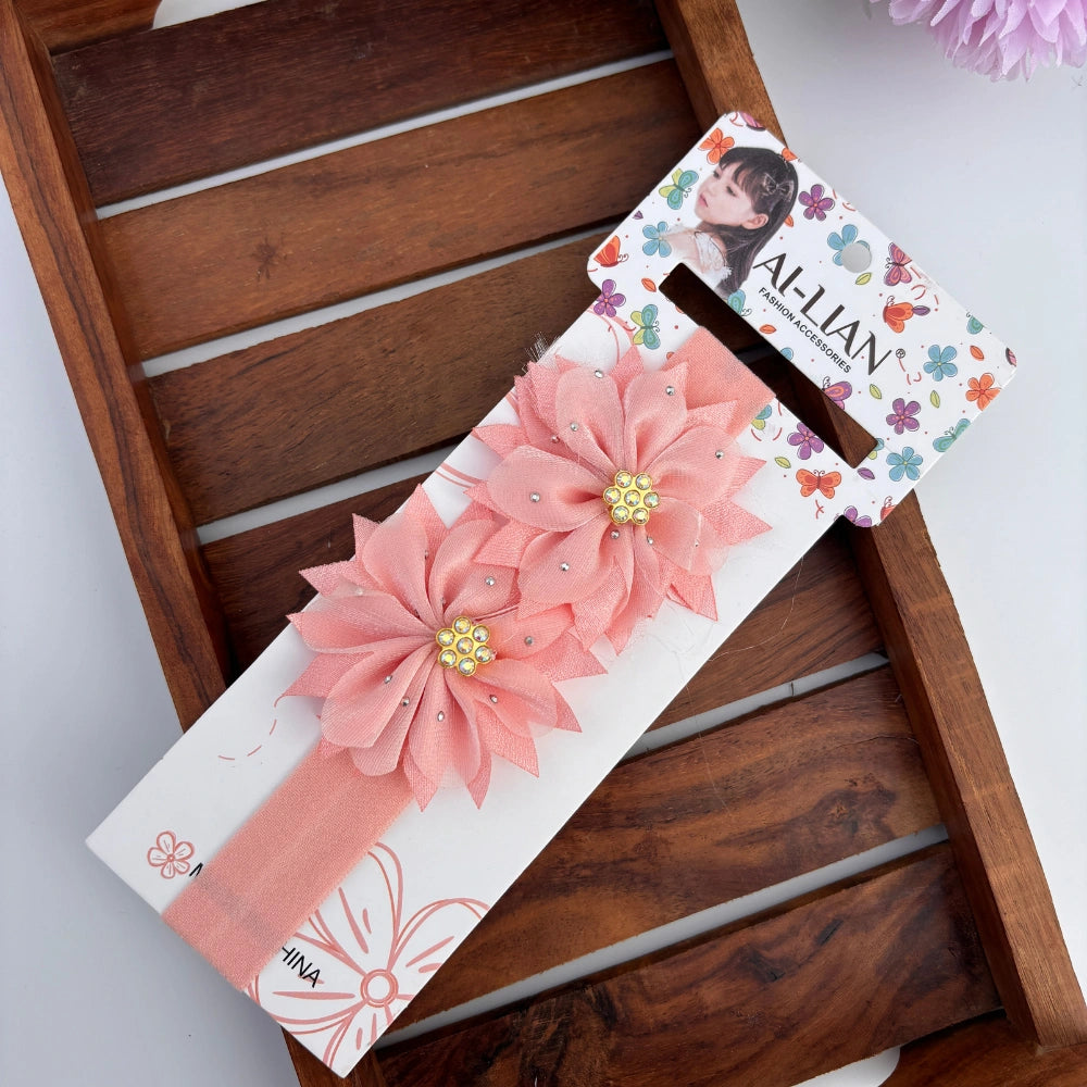 Sharp Edge Double Flower Newborn Headband