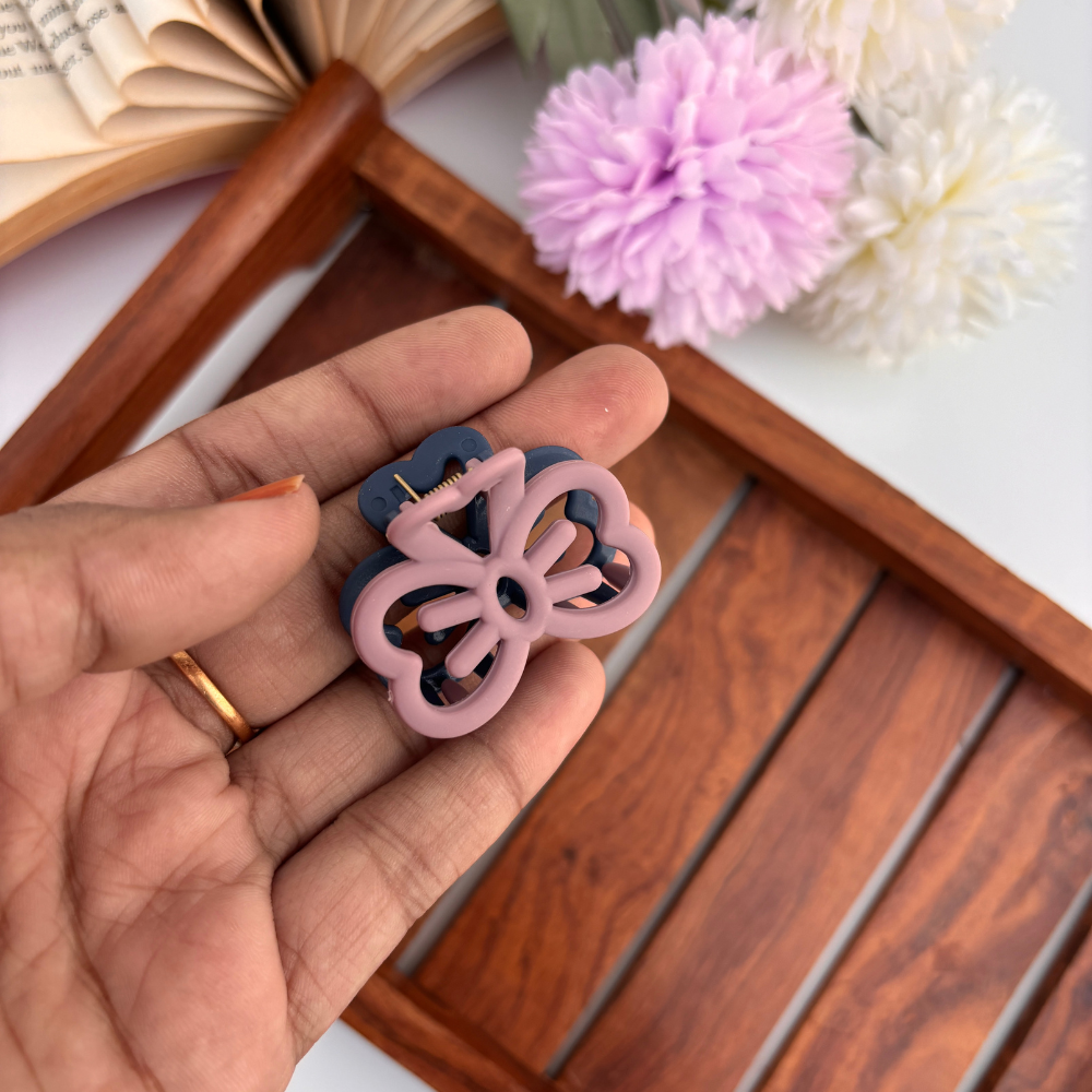 Dual Colour Bow Hair Claw - Small