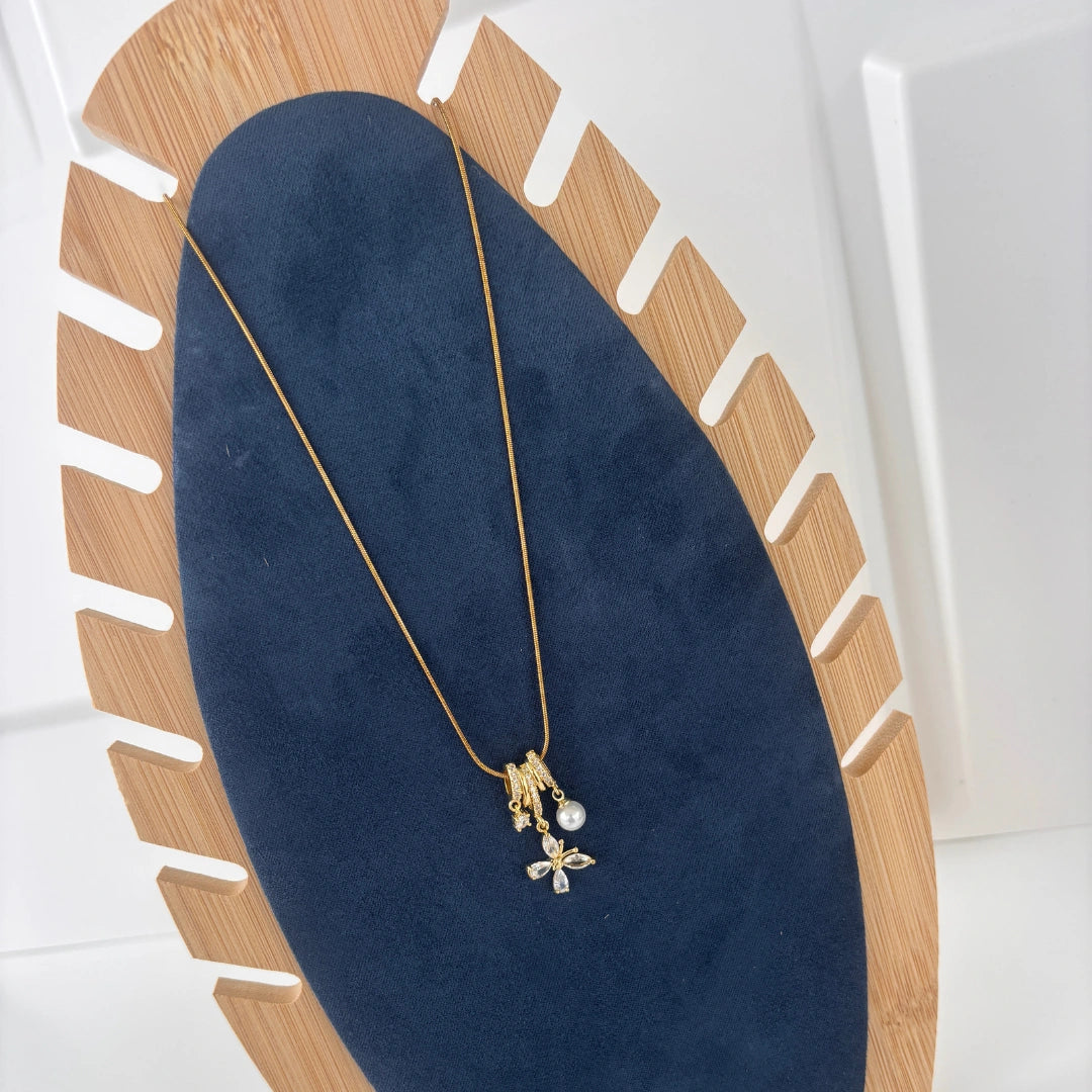 Crystal Bloom Charm Necklace