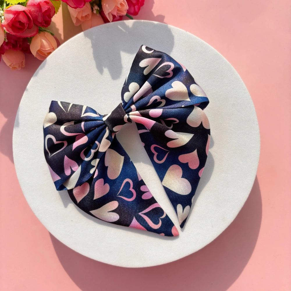 Printed Sailor Bow - Heart