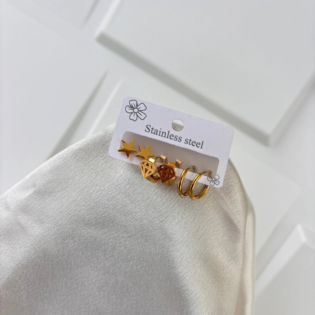 Star & Sparkle Hoop-Stud Set