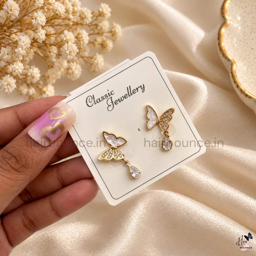 Butterfly Crystal Drop Earrings