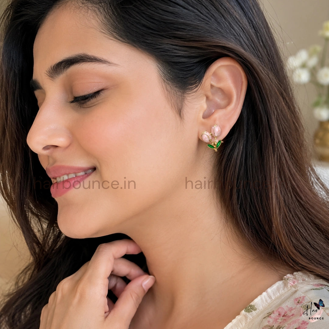 Blush Bloom Floral Stud Earrings