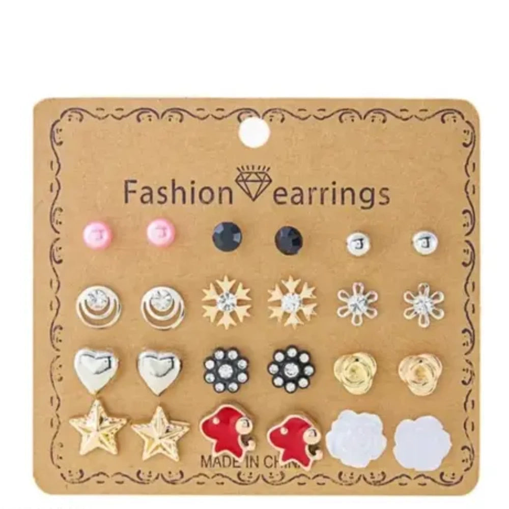 Unique earrings - 12 Pairs