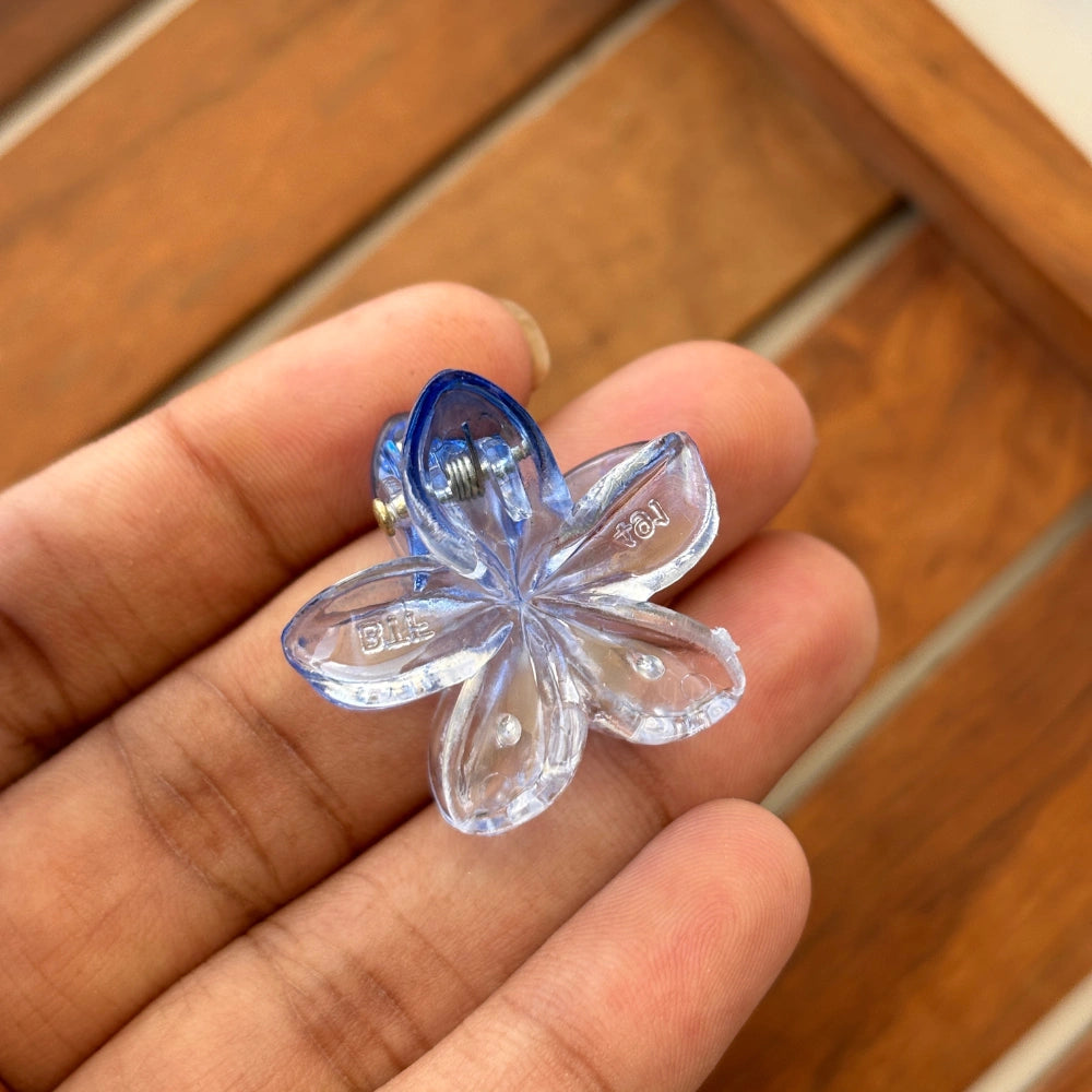 Mini Dual Colour Glassy Flower Hair Claw