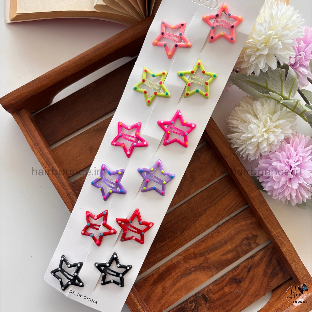 Dotted Colourful Star Tic Tac Clip - Green Mix