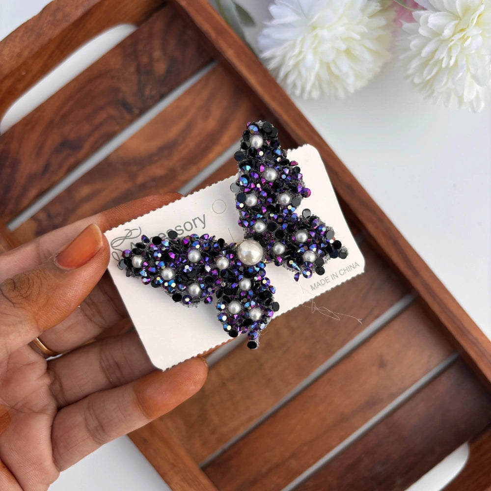 Pearl Butterfly Alligator Clip