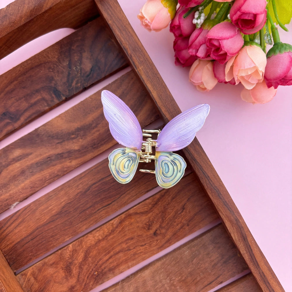 Premium Colourful Butterfly Metal Hair Claw - Medium