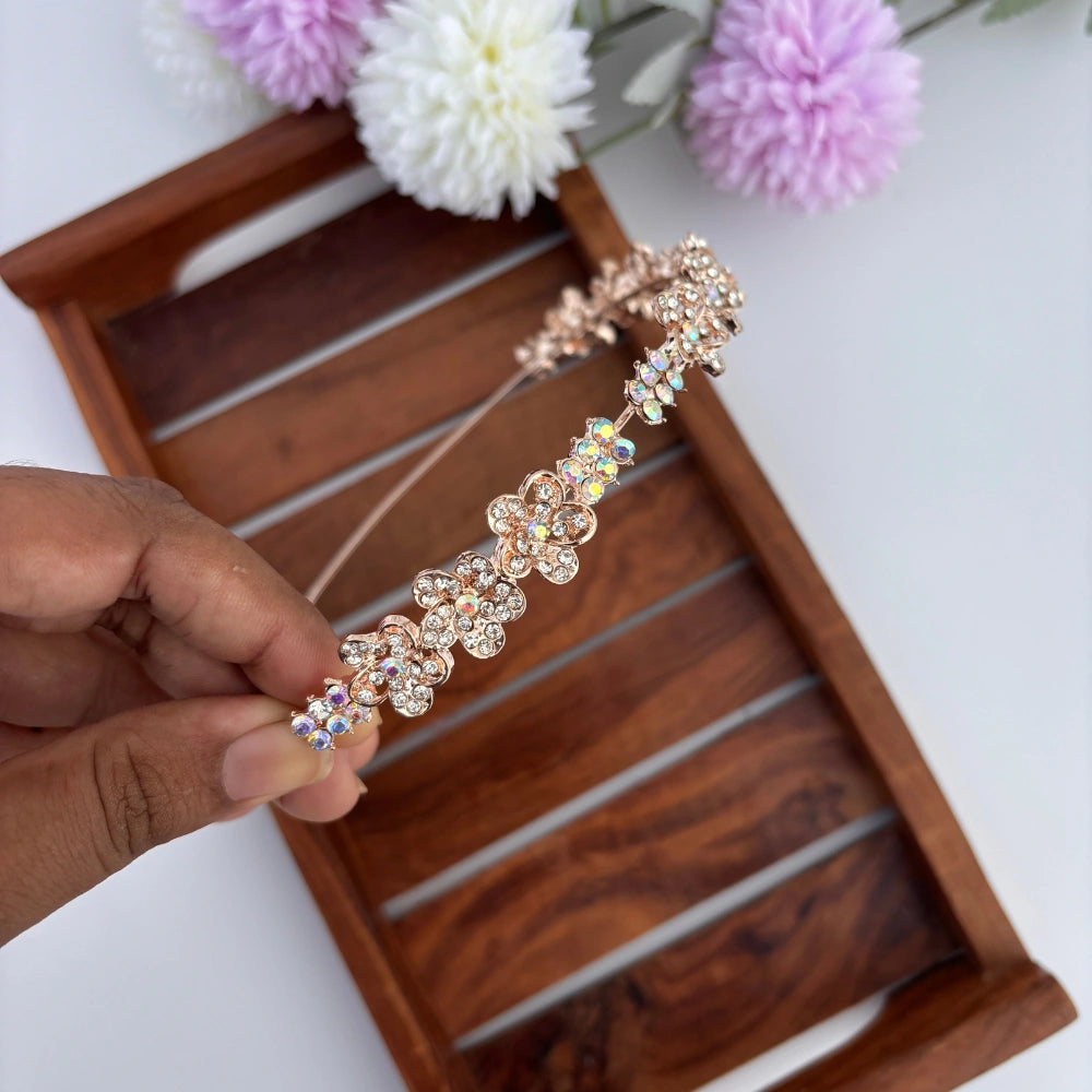 Rose Gold Sparkle Blossom Headband