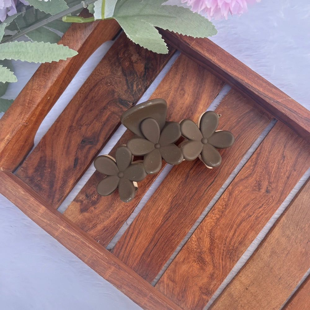 Dual Colour Flower Hair Claw - Large