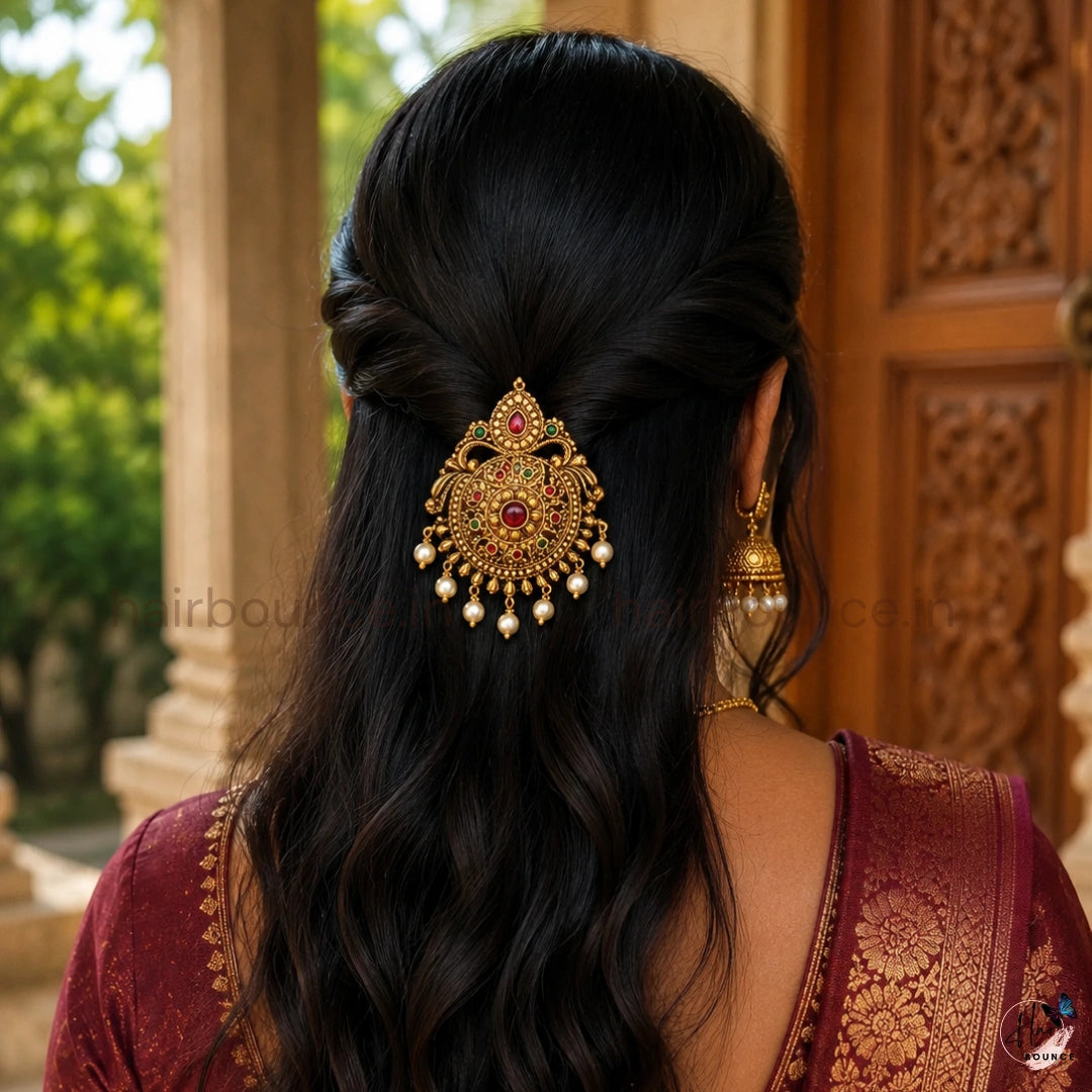Royal Navaratna Temple Jada Billa Hair Pin