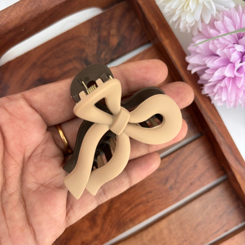 Dual Colour Bow Hair Claw - Medium