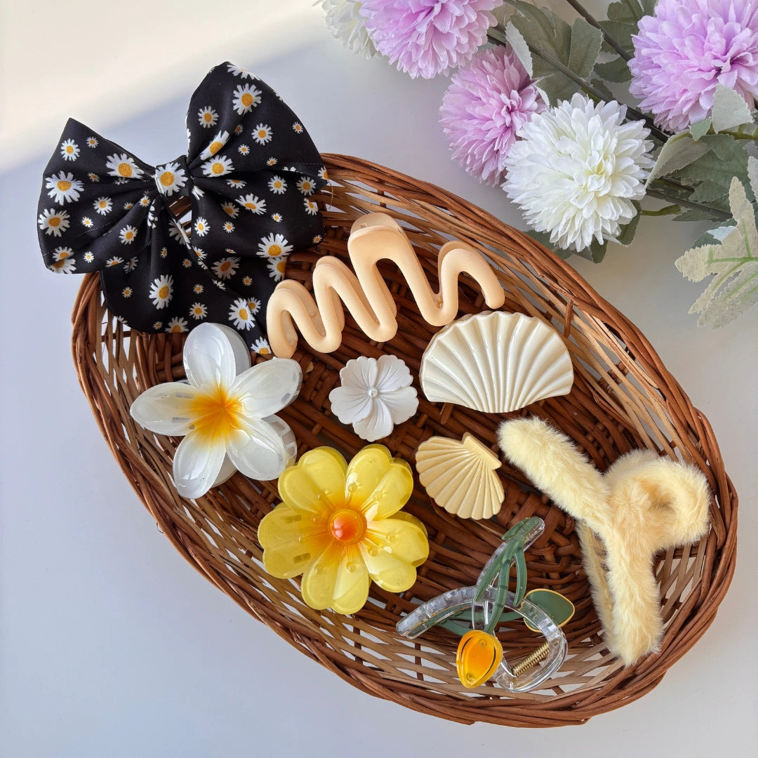 Daisy Glow Hair Accessory Hamper – Floral & Cute Mix