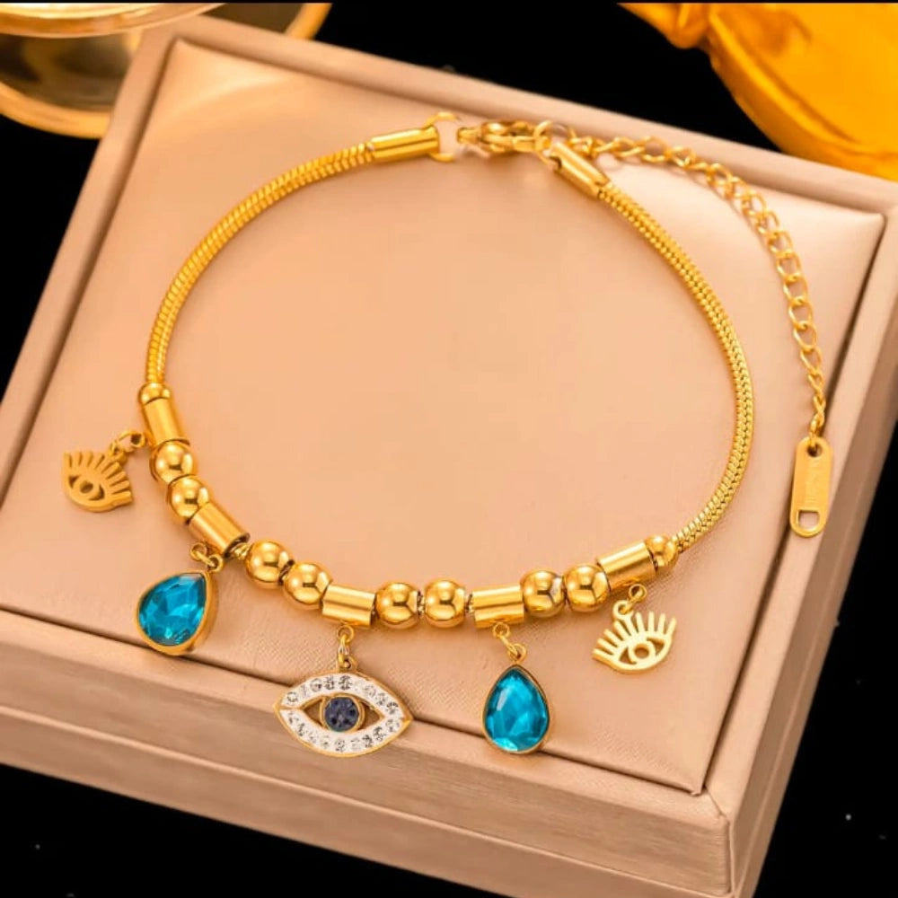 🔵 Azure Aura Evil Eye Bracelet 🔵