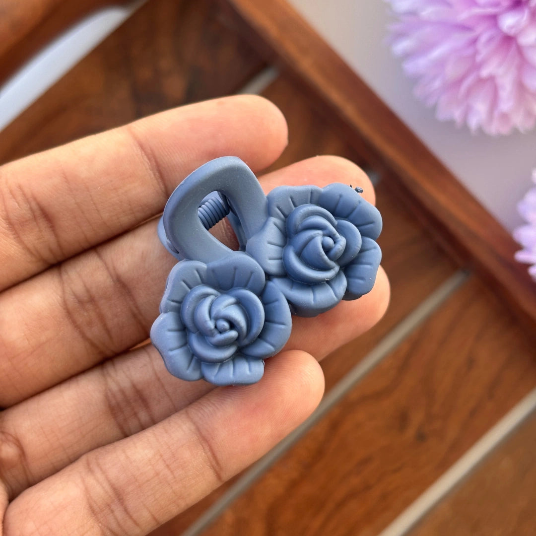 Mini Double Rose Hair Claw - Small