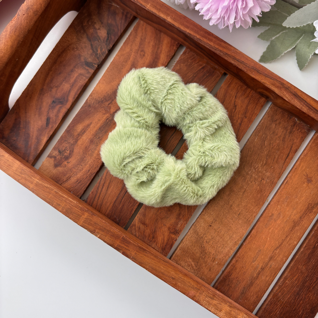 Colourful Fur Scrunchie - Regular