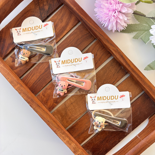 Cute Bear Hair Clip - Set of 2