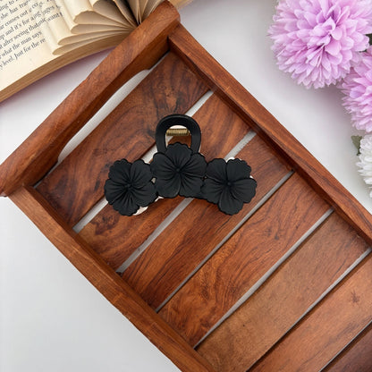 Dual Colour Triple Hibiscus Hair Claw - Large