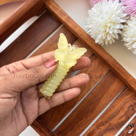 Pastel Butterfly Spiral Hair Tie