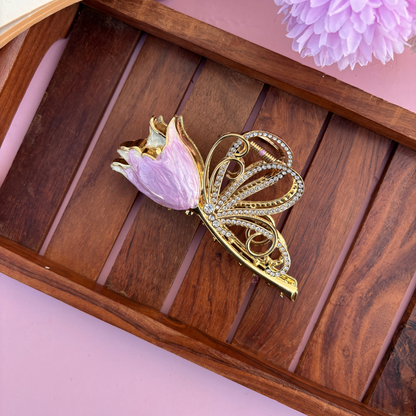 Graceful Lotus Hair Claw – Large