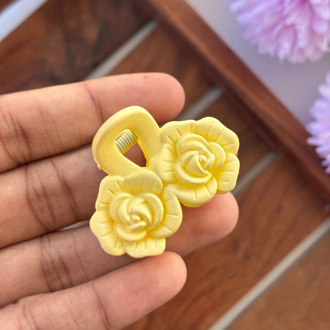 Mini Double Rose Hair Claw - Small