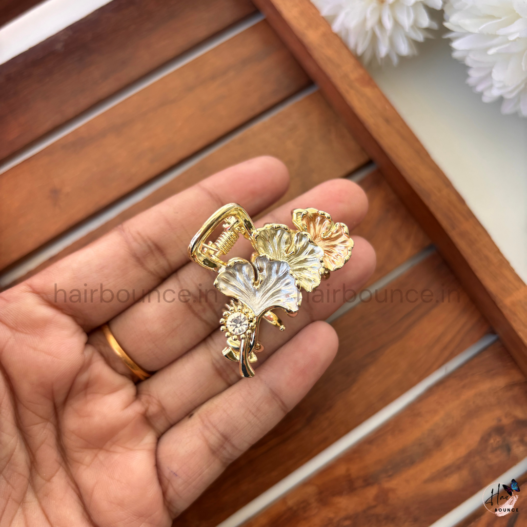 Ginkgo Bloom Luxe Hair Claw – Medium
