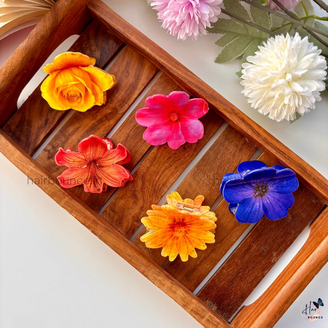 Bold Bloom Flower Hair Claw - Medium