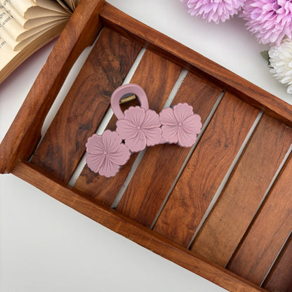 Dual Colour Triple Hibiscus Hair Claw - Large