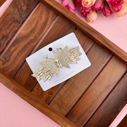 Premium Butterfly Crystal Center Clip