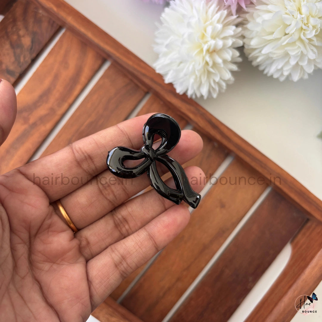 Glossy Bow Hair Claw – Small