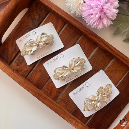 Ivory Radiance Crystal Hair Clip