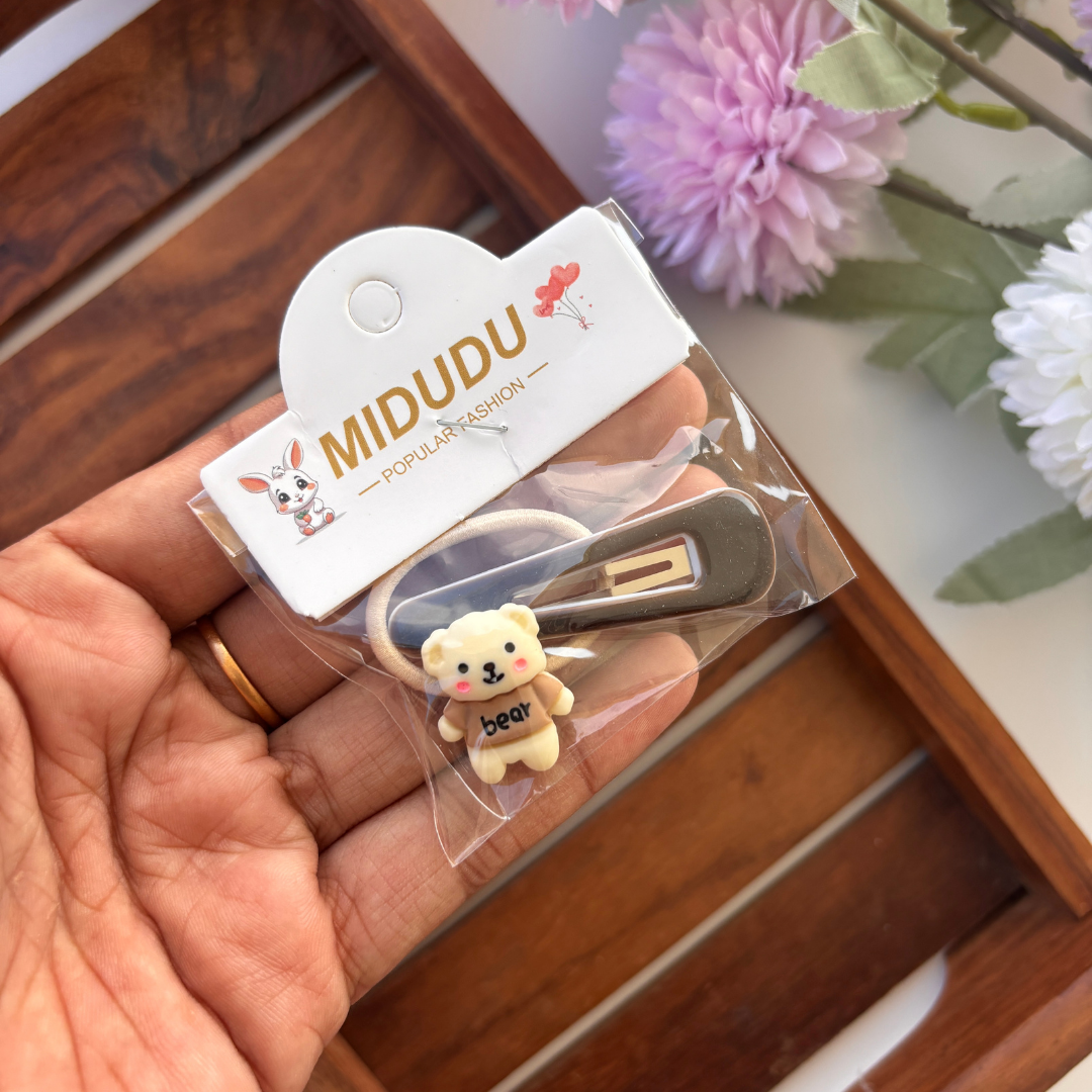 Cute Bear Hair Clip - Set of 2