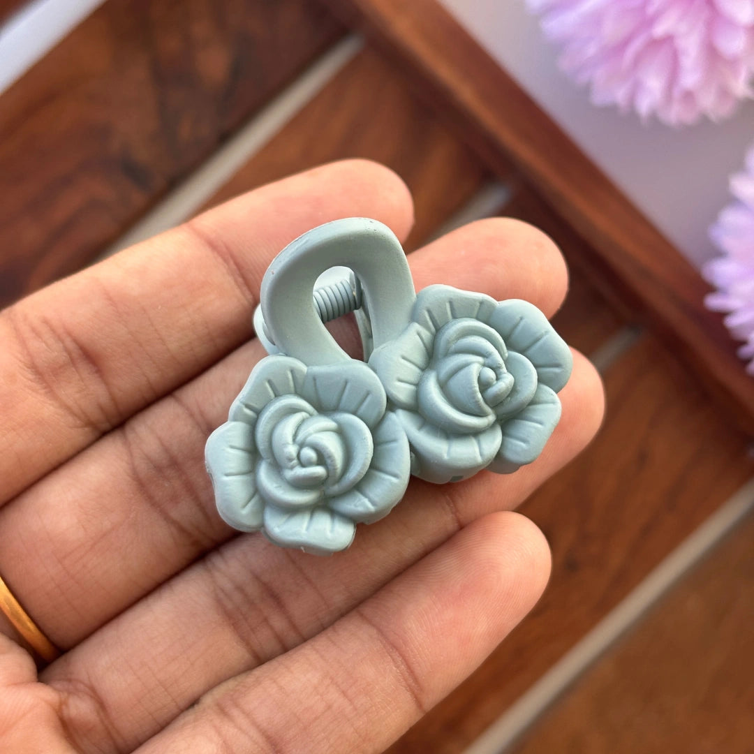 Mini Double Rose Hair Claw - Small