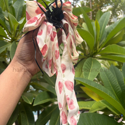 Floral Ribbon Bow Hair Claw Clip – Medium