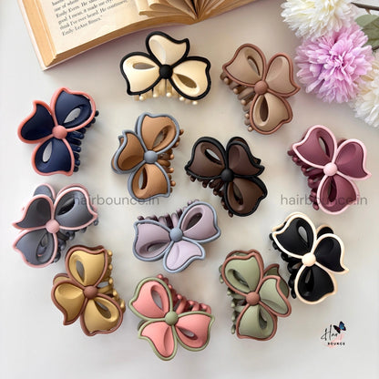 Matte Bow Hair Claw – Medium