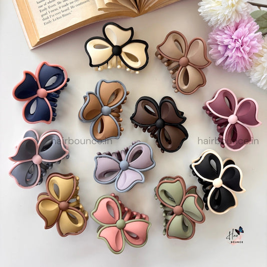 Matte Bow Hair Claw – Medium
